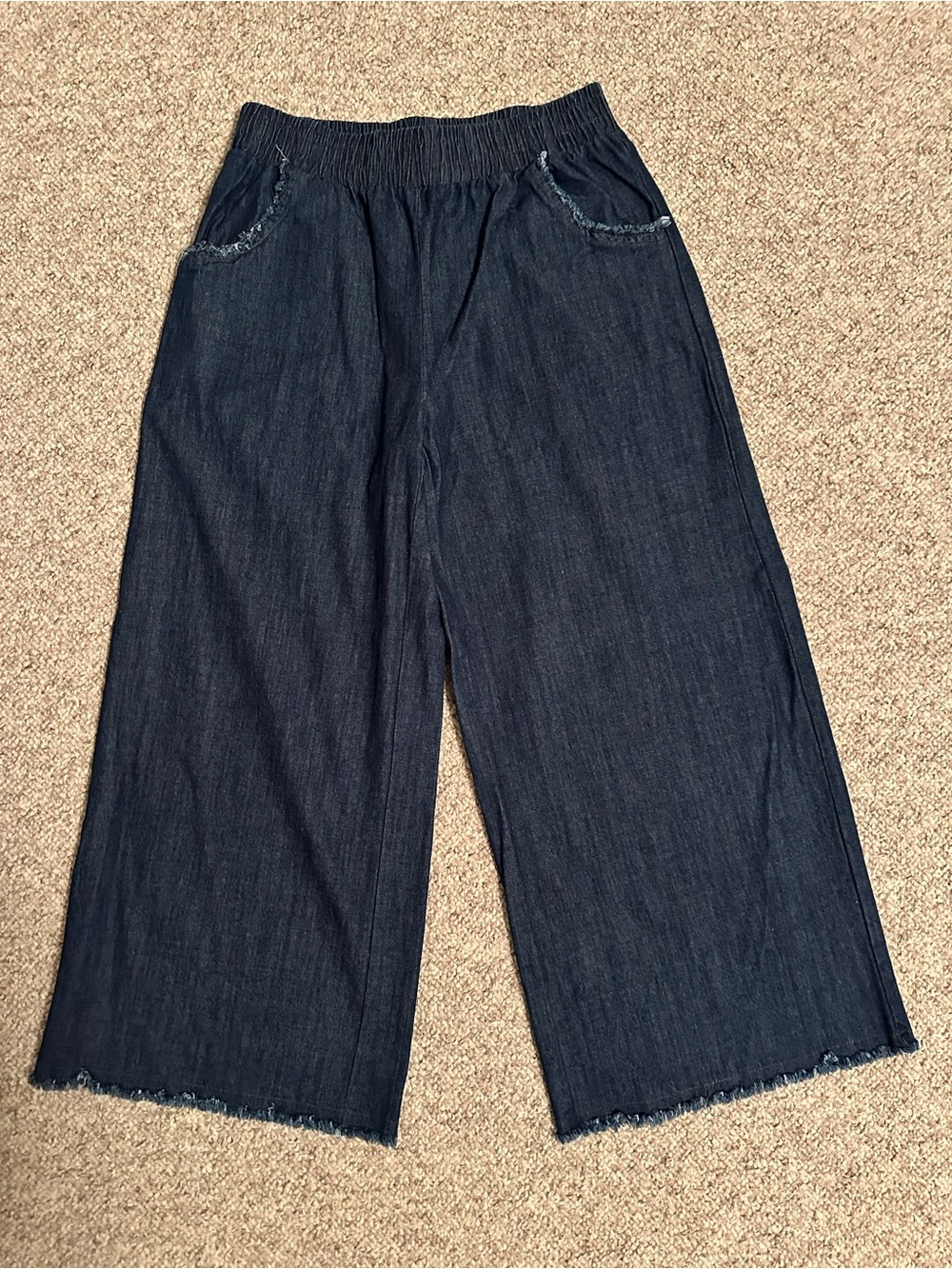 Umgee Navy Elastic Waist Denim Pant